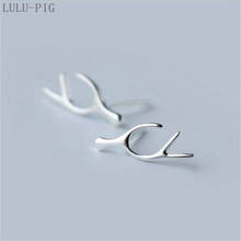 LULU-PIG 925 Silver Ear Stud Korean Version Simple Fashion Antler Silver Cute Twig Personality Female Ear Stud E0123 2024 - buy cheap