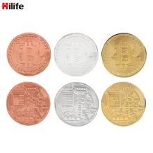 Gold commemorative coins Antique Imitation Collectible Art BTC Metal Gold Plated Bitcoin Coin Physical 2024 - buy cheap
