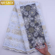 SJD LACE African Lace Fabric Bone Rope Deisgn French Net Lace Fabric Embroiderey Golden Thread Mesh Laces For Wedding Sew A2059 2024 - buy cheap