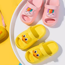 Sandálias de verão femininas, chinelos para crianças, desenho animado, anti-derrapante, fundo macio, banheiro, meninos, casa, sandálias de praia 2024 - compre barato