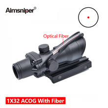 Aimsniper-mira telescópica óptica para Caza, Visor de punto rojo de fibra óptica Real, 1x32, con montura de 20mm para Mira de Caza M16 2024 - compra barato