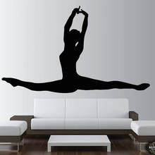 Adesivo de parede de balé bailarina, decalque de parede para janela, ginástica, mural de arte para quarto de dança, decoração de quarto c208 2024 - compre barato