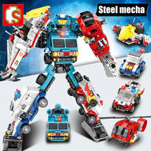 SEMBO 6in1 Warrior Mech Mecha Robot Building Blocks Classic Transformation Robot Deform Car Plane Model Sets Bricks Gift Toys 2024 - buy cheap