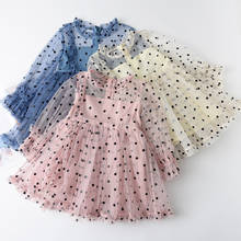 2020 2-7y vestido para meninas nova primavera e verão meninas vestido polka dot malha vestidos bonito respirável princesa vestido crianças roupas 2024 - compre barato