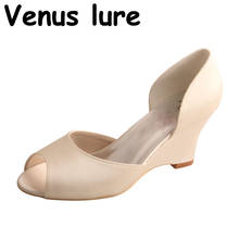 23 Colors off White Color Wedding Dress Wedge for Bride Open Toe Ladies Shoes 2024 - buy cheap