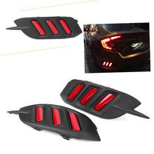 1Pair Car  Rear Bumper Fog Lamp LED Driving Brake Taillight For Honda Civic 2016 2017 2018 Mustang Style 2024 - buy cheap