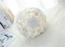 White Bridal Wedding Bouquet de mariage Pearls Bridesmaid Artificial Wedding Bouquets Flower Crystal buque de noiva 2021 2024 - buy cheap
