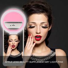 Anel de led para selfies, lentes com flash para celular, lâmpada de luz de preenchimento, clipe portátil para câmera de foto para smartphone iphone samsung