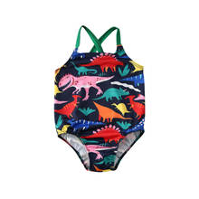 Новый детский купальный костюм с динозавром для маленьких девочек, купальный костюм, купальный костюм, бикини, танкини 2024 - купить недорого