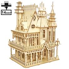 3D Wooden Dollhouse Miniature Furniture Toy DIY Wood Model Puzzle Assembly villa Dolls House For Children 2024 - buy cheap