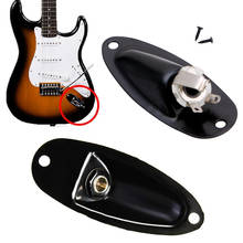 Black Boat Input Output Jack Plate Socket With Screws For Fender Strat Guitar 2024 - buy cheap