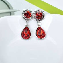 Women Crystal Water Drop Earrings For Women Female Wedding Jewelry Flower Earings pendientes mujer moda 2024 - buy cheap