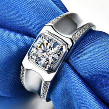 Простое мужское кольцо 2ct карат чистое серебро обручальные кольца имитация муассанита кольцо Модные ювелирные изделия 2024 - купить недорого