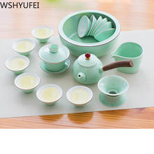 Conjunto de chá chinês celadon, conjunto de chá anti-escaldante com calor para bule de escritório utensílios domésticos para bebidas wshyufei 2024 - compre barato