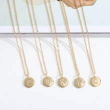 Ожерелье Dvacaman с 26 буквами, цепочка золотого цвета, чокер для женщин, медное ожерелье с алфавитом в стиле ретро, эффектные ювелирные изделия в подарок 2024 - купить недорого