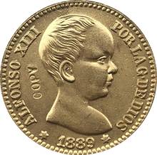 Cópia de moedas da espanha 20 pesetas-alfonso xiii, 1889 2024 - compre barato