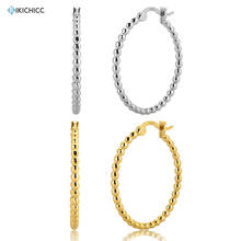 Kikichicc 100% 925 Sterling Silver 25mm Beads Hoops Big Circle Loops Earring Large Huggies Women Crystal Jewelry Pendientes 2024 - buy cheap
