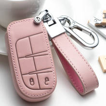 Leather Car Key Case Cover for Jeep Grand Cherokee Compass Patriot Dodge Journey Chrysler 300CRenegade Car Key Shell Ring 2024 - buy cheap