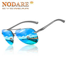 NODARE Brand Polarized Aluminum Magnesium Borderless Frame Sun Glasses Classic Pilot Silver Sunglasses gafas polarizad homhombre 2024 - buy cheap