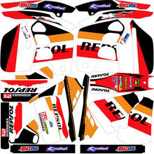 Equipo de Motocross 3M pegatinas gráficos fondos de calcomanías para Honda CRM250R CRM125R 1989 1990 1991 1992 CRM 1993 CRM 250R 2024 - compra barato