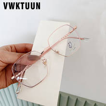 VWKTUUN-gafas con montura de aleación para hombre y mujer, lentes ópticas irregulares, con bloqueo de luz azul, para ordenador 2024 - compra barato