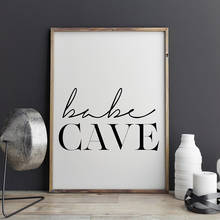 Babe Cave Nursery Wall Art Canvas Painting Scandinavian Affiche Black White Typography Poster Print Bedroom Home Decor Unframed 2024 - buy cheap