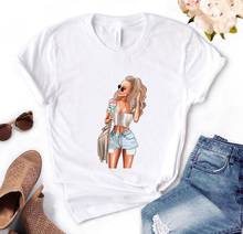 Ice Cream Girl Print Women Tshirt Cute Summer Casual Funny T Shirt Gift for Lady Yong Girl Top Tee 2024 - buy cheap
