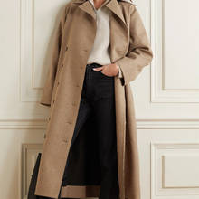 Женская куртка с поясом, двубортная Свободная куртка средней длины на шнуровке, Осень-зима 2020 2024 - купить недорого