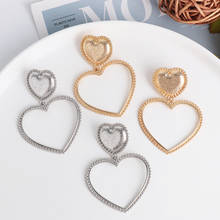 Wholesale JUJIA Heart Earrings For Women Geometric Hanging Earrings Female Fashion Modern Jewelry Oorbellen Accessories 2024 - buy cheap