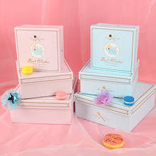 Avewell-conjunto de bolsa de presente para chá de bebê, caixa de lembrança para festa de aniversário, letras quadradas, caixa de embalagem 2024 - compre barato