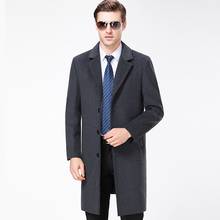 parka Men's Woolen Coat Long Jackets Slim Overcoat Warm Collar Business Mens Windbreaker Winter casual Wool high quality 2024 - buy cheap