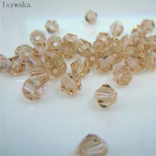 Isywaka Sale Tender Rose 6mm 48PCS Bicone Austria Crystal Beads charm Glass Beads Loose Spacer Bead for DIY Jewelry Making 2024 - buy cheap