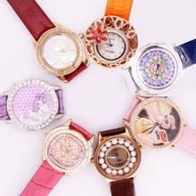 ¡Oferta! Melissa-Reloj de pulsera de cuero para mujer, accesorio de pulsera de cuero, sin caja, con cristales, para regalo 2024 - compra barato