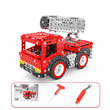 612 pçs 3d metal puzzle caminhão de bombeiros construção modelo kit montagem jigsaw brinquedo montar brinquedos educativos crianças adultos presente coleção 2024 - compre barato