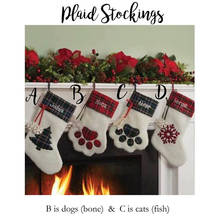 12PCS Blank Paw Print Plaid Christmas Stocking Monogrammed Personalized Pet Cat Dog Stocking Fleece Plaid Santa Sack 2024 - buy cheap
