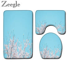 Zeegle Bathroom Mat 3pcs Bath Mat Set Anti-slip Bathroom Shower Carpet Absorbent Toilet Pedestal Rug Microfiber Bath Foot Mat 2024 - buy cheap