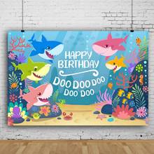 Ocean Shark Crown Coral Baby Birthday Photography Underwater World Background Customized Photographic Backdrops for Photo Studio 2024 - buy cheap