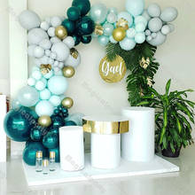 126pcs Doubled Dark Pearl Tiffany Blue Teal Grey Gold Balloon Garland Arch Kit Baby Shower Gender Reveal Birthday Party Favors 2024 - buy cheap