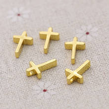 Cuentas espaciadoras de la cruz de Jesús, abalorios sueltos de Color dorado para la fabricación de joyas, pulsera, collar, accesorios de joyería DIY 13x8mm, 10 Uds. 2024 - compra barato