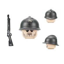 WW2 Army Infantry Military Soldiers Figures Building Blocks WW1 French Soldiers Helmet Weapons Gun Parts Bricks Toy For Children 2024 - buy cheap