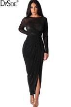 DPSDE Sequined Bandage Women Elegant Dress Autumn See Through Long Sexy Dress Skinny Full Sleeve New 2020 Bodycon Black Dress 2024 - buy cheap