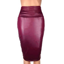 Women Skirts Multicolor 2021 Skirt For Lady PU Leather Skirt Hip Pencil Midi Skirt Autumn Winter 2024 - buy cheap