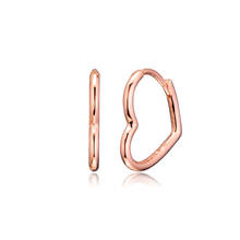Asymmetric Heart Hoop Earrings 925 Sterling Silver Jewelry For Woman Make up Fashion Female Earrings Party Jewelry 2024 - buy cheap