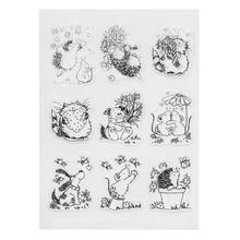 DIY Cute Hedgehog Pattern Transparent Clear Seal Card Scrapbooking Photo Album Decorative Silicone Stamp Sheet 2024 - buy cheap