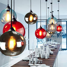 Luminária pendente esférica de vidro, estilo nórdico, luzes suspensas, para sala de jantar, sala de estar 2024 - compre barato
