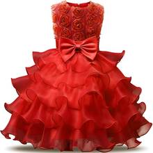 Kids Dresses 2021 Girls Clothes Party Princess Vestidos Nina 5 6 7 8 year birthday Dress Girl Christmas Baptism Christening Gown 2024 - купить недорого