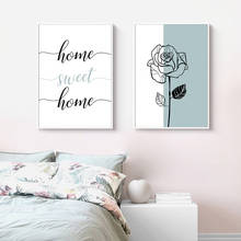 Póster nórdico con cita para el hogar, pintura en lienzo de flor rosa, decoración de pared, imágenes artísticas para decoración de la sala de estar 2024 - compra barato