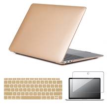 Чехол для Macbook Pro 13/Air 13/Macbook 12 A1534/Air 11/Pro 15/Pro 16 A2141, Жесткий Чехол для ноутбука + пленка для клавиатуры США + Защитная пленка для экрана 2024 - купить недорого