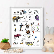 Bilingual English Spanish Animal Alphabet Canvas Painting Print Nursery Educational Poster Letters Wall Art Kids Room Home Decor 2024 - buy cheap