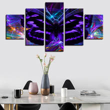 Canvas Pictures Living Room Decor 5 Pieces Purple Butterfly Paintings HD Prints Animal Abstract Posters Modular Wall Art Frame 2024 - buy cheap